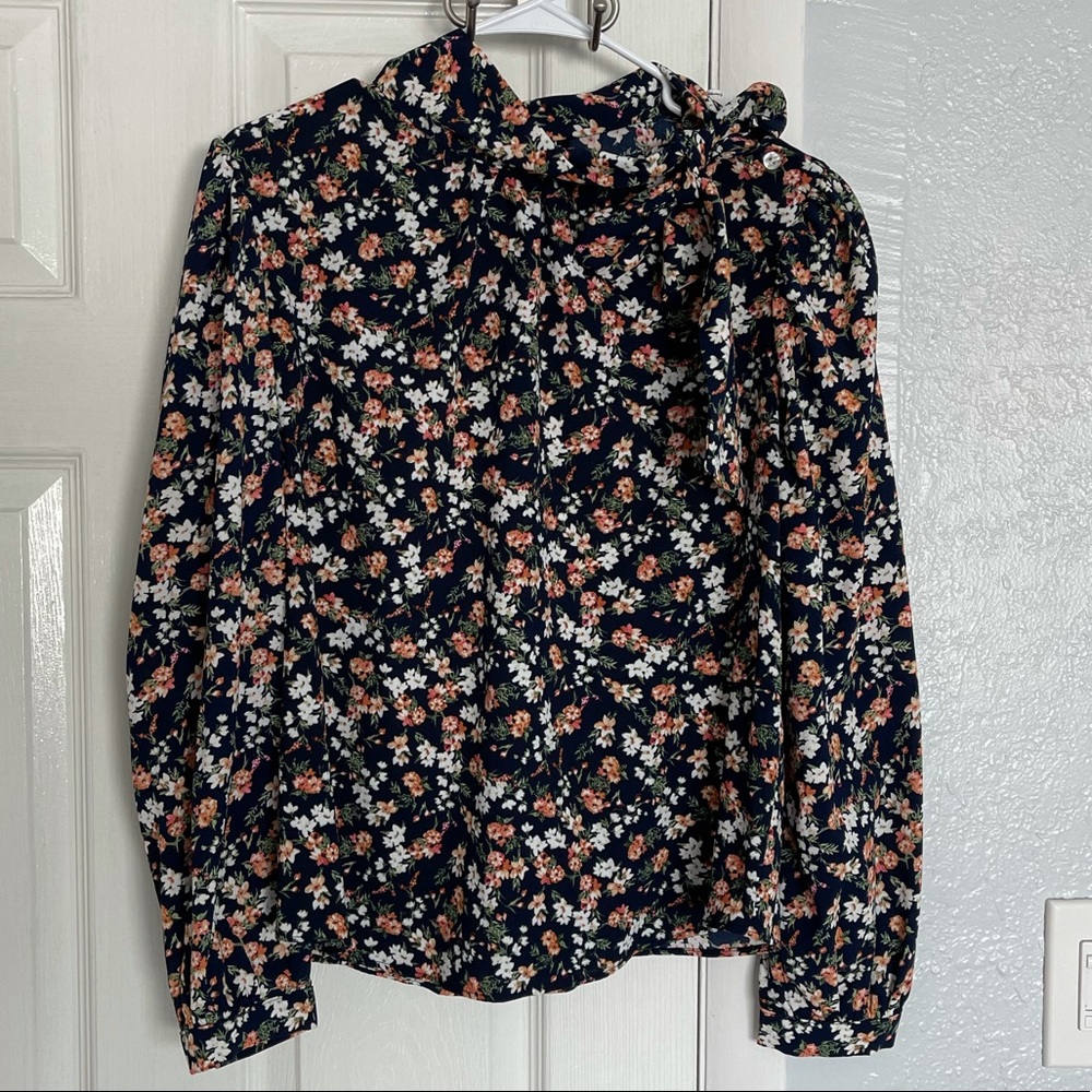 Kontrol long sleeve blouse - Size L - Navy blue
